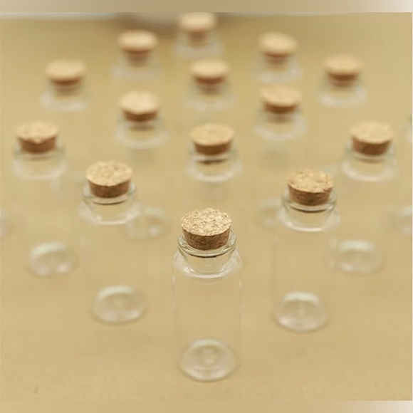 New set of 24 apothecary/botanical mini glass vial jars with cork stoppers - Picture 3 of 8